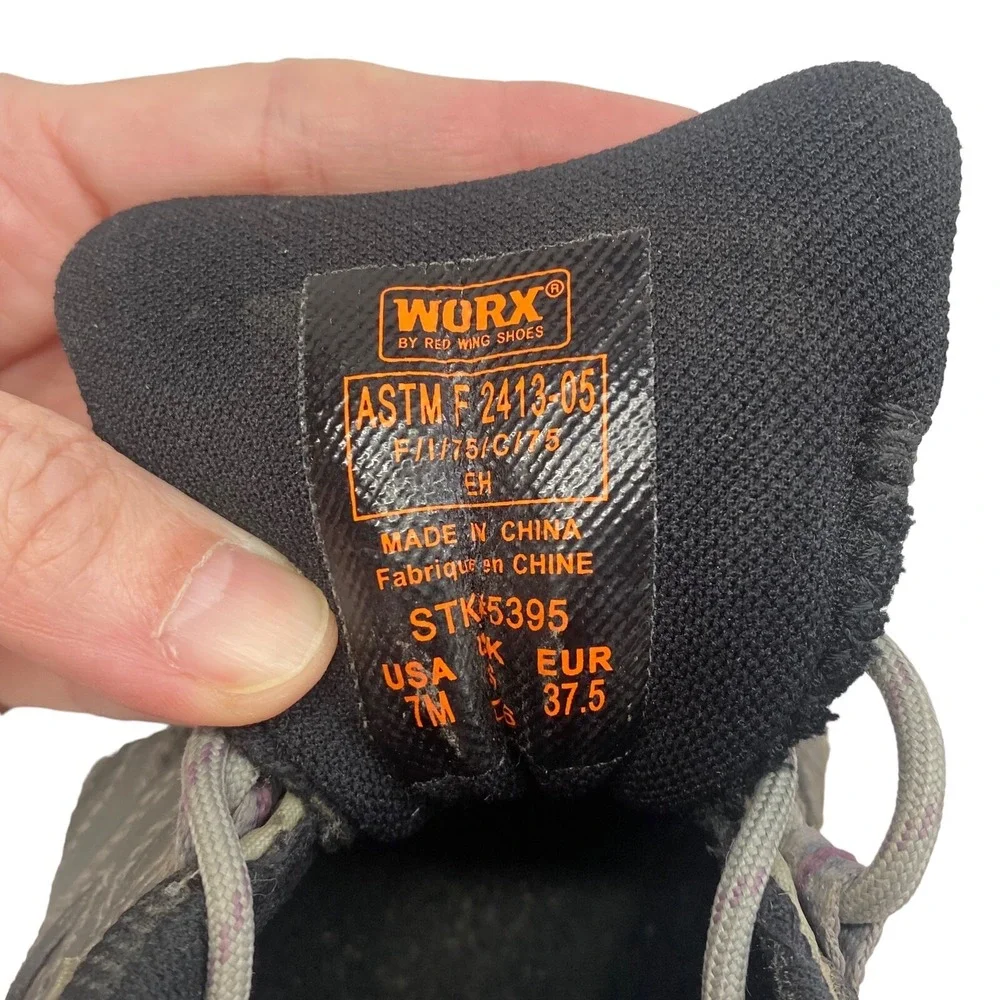 WORX Women Steel Toe Shoes Size 7 Gray Purple Red‎ Work Hiking Sneakers